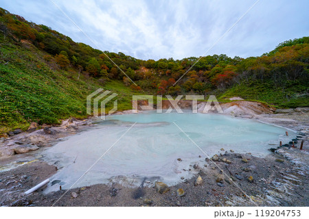 北海道 登別温泉 大湯沼の風景 北海道 登別温泉 大湯沼の風景 119204753