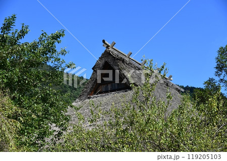 秋の京都美山　かやぶきの里 119205103