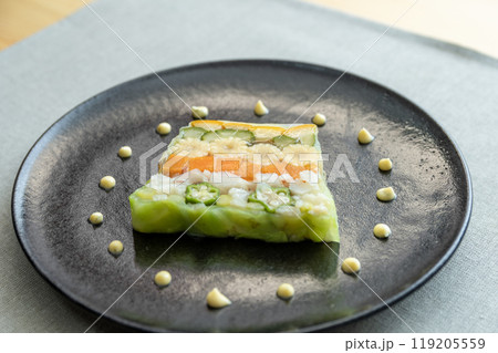 カラフルな夏野菜のテリーヌ カラフルな夏野菜のテリーヌ 119205559