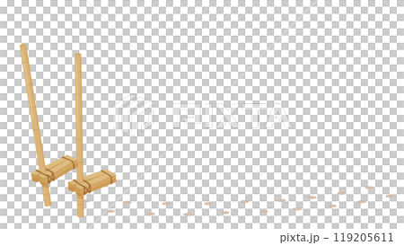 竹馬と足跡のフレーム素材_16:9 竹馬と足跡のフレーム素材_16:9 119205611