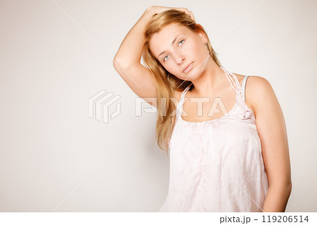 Skin care. Woman face with no makeup Skin care. Woman face with no makeup 119206514