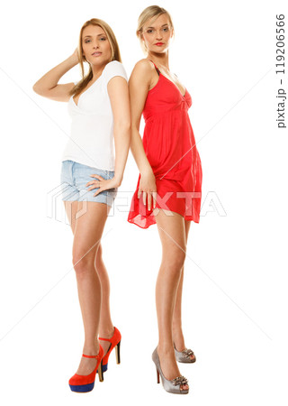Two sexy fashion women in summer clothes 119206566