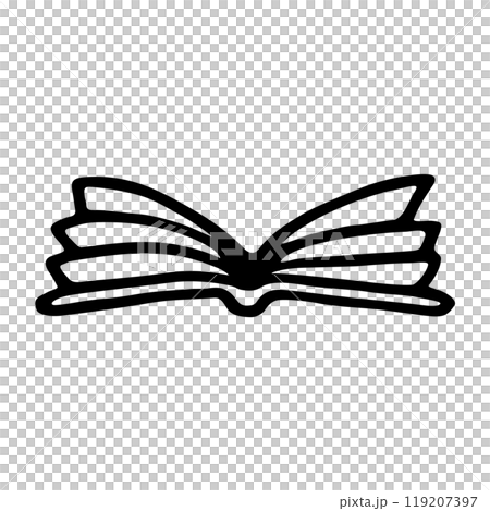 Doodle book icon handdrawn with ink pen. Knowledge and education symbol Doodle book icon handdrawn with ink pen. Knowledge and education symbol 119207397