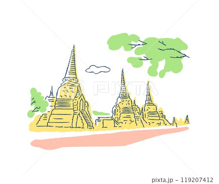 タイ アユタヤ遺跡 ワット・プラシーサンペット タイ アユタヤ遺跡 ワット・プラシーサンペット 119207412