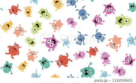 Monster set, hand drawn illustration.	 119208601