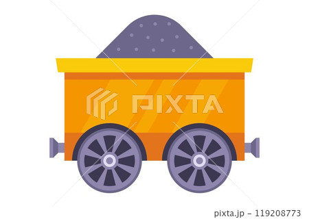 A separate yellow wagon with coal. A separate yellow wagon with coal. 119208773