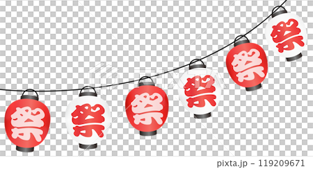 夏季節日燈籠插畫框架 119209671