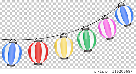 Colorful summer festival lanterns illustration frame 119209687