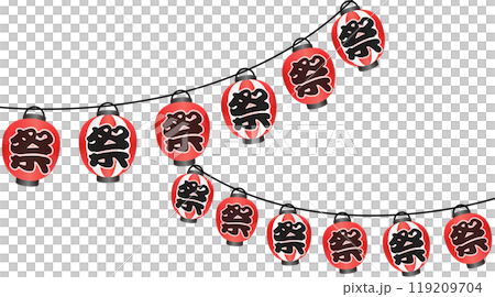 夏季節日燈籠插畫框架 夏季節日燈籠插畫框架 119209704