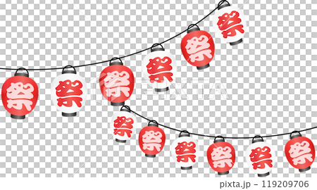 夏季節日燈籠插畫框架 119209706
