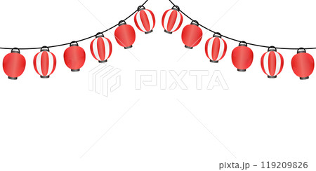 夏の祭り提灯のイラストフレーム 119209826
