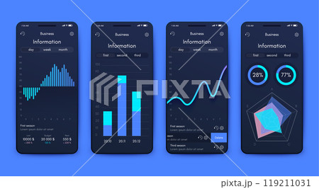 Vector graphics infographics with mobile phone. Template for creating mobile applications, workflow layout, diagram, banner, web design, business reports 119211031