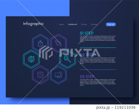 Modern infographic vector elements for business brochures. Use in website, corporate brochure, advertising and marketing. Pie charts, line graphs Modern infographic vector elements for business brochures. Use in website, corporate brochure, advertising and marketing. Pie charts, line graphs 119211036
