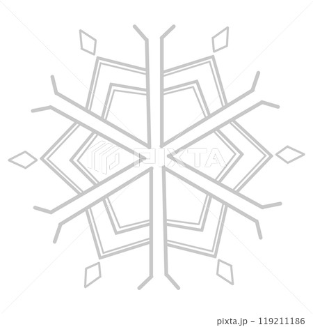 マットシルバーな冬の雪の結晶のシンプルなデザイン 119211186