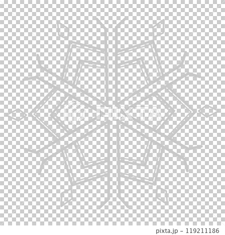 マットシルバーな冬の雪の結晶のシンプルなデザイン 119211186