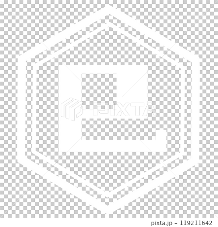 白い亀甲に巳の文字 白い亀甲に巳の文字 119211642