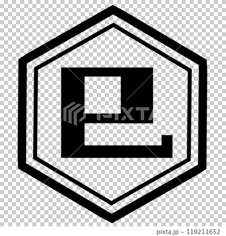 黒い亀甲に巳の文字 黒い亀甲に巳の文字 119211652