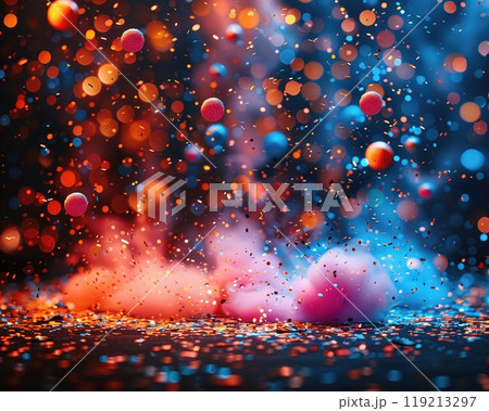 A birthday collage with photos of a surprise party gifts 119213297
