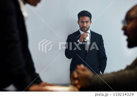 Detective, interview and criminal with man and suspect in interrogation room for law, crime and corruption. Justice, conversation and police with people in prison for information, jail and arrest Detective, interview and criminal with man and suspect in interrogation room for law, crime and corruption. Justice, conversation and police with people in prison for information, jail and arrest 119214329