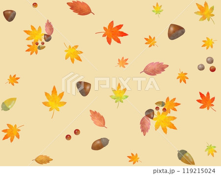 クリとモミジのシームレスパターン　B-1 119215024