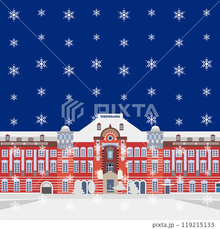 雪の東京駅 119215133