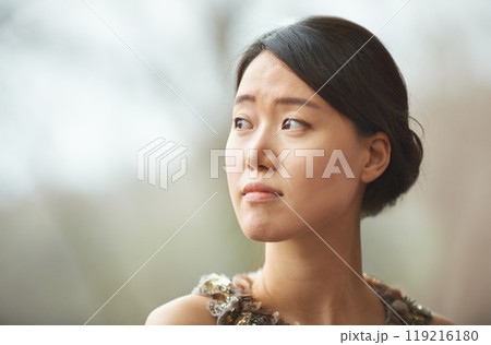 Face, thinking and Asian woman with elegant fashion, mockup and glamour on blurred background space. Inspiration, confidence and Japanese girl with insight, reflection and classy style with ideas Face, thinking and Asian woman with elegant fashion, mockup and glamour on blurred background space. Inspiration, confidence and Japanese girl with insight, reflection and classy style with ideas 119216180