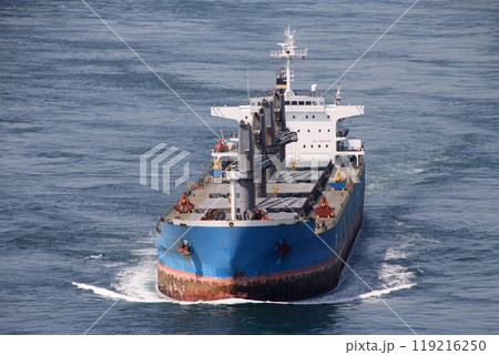 来島海峡大橋に入ってくる大型貨物船 119216250