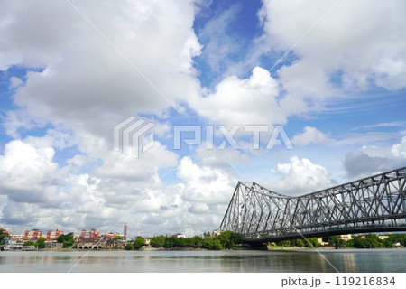 Clear blue sky with Howrah Bridge landscape during daytime Clear blue sky with Howrah Bridge landscape during daytime 119216834