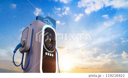 Ev charging station or electric vehicle recharging station 119216922