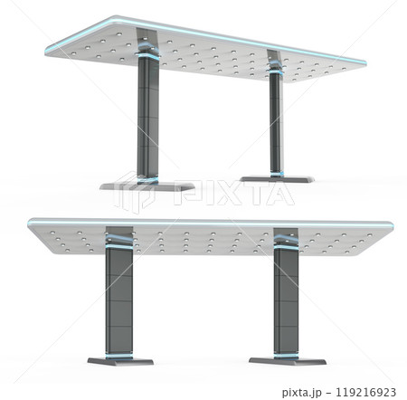 Ev station or gas station structure isolated on white Ev station or gas station structure isolated on white 119216923