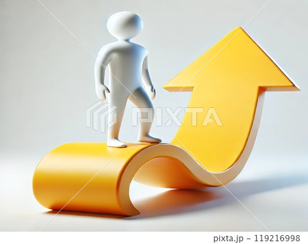 3Dの人と矢印 3Dの人と矢印 119216998