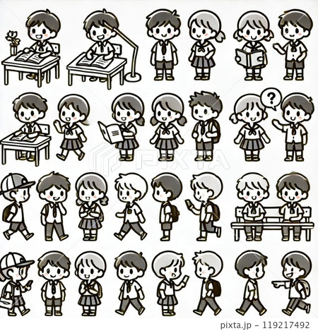 学校で勉強する子供たち 119217492