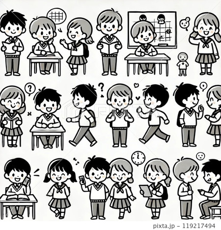 学校で勉強する子供たち 119217494