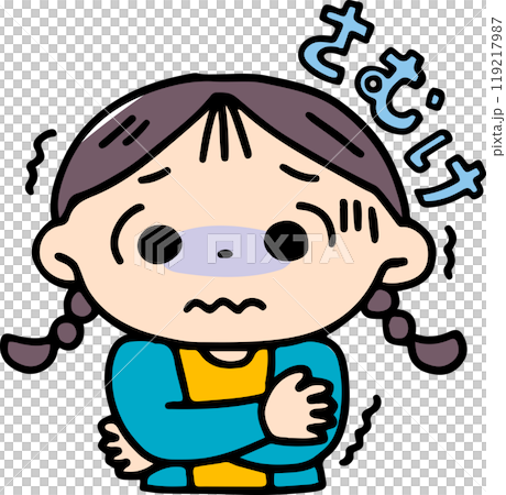 Girl feeling cold 119217987