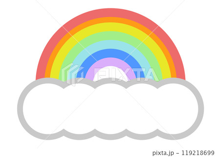シンプルな雲から見える虹のイラスト 119218699