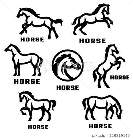 Set of horse logos. 119219140