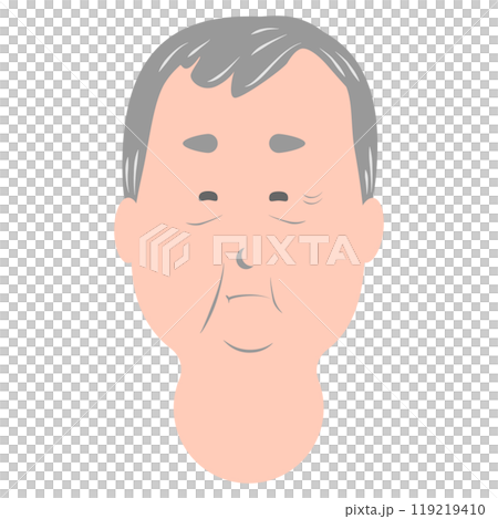 おじいさん　顔　老人　　高齢者　シニア 119219410