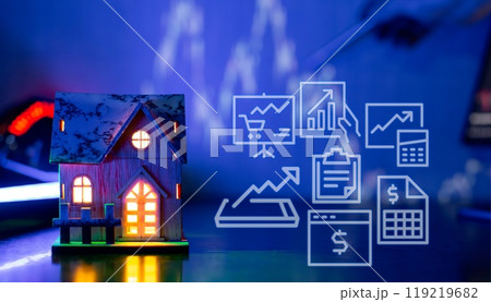 market or forex trading graph and candlestick chart suitable for financial investment concept. Economy trends background 119219682