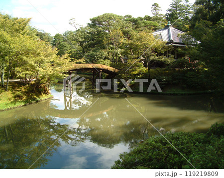 Japanese style garden(Kyoto) / 回遊式の和風庭園の木々(京都・桂離宮) 119219809
