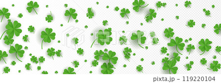Clover leaves pattern on transparent background 119220104