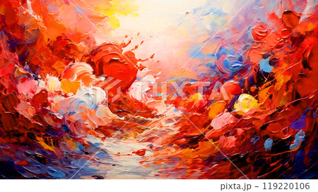 絵の具が塗りたくられている様子 絵の具が塗りたくられている様子 119220106