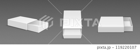 White blank open slide box mockup. 119220107