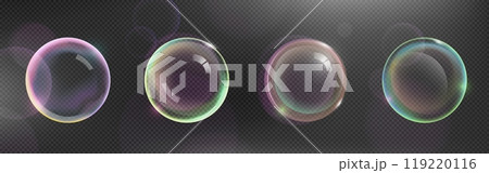 3d pink transparent soap ball realistic vector 3d pink transparent soap ball realistic vector 119220116