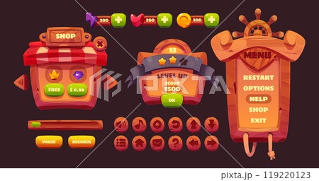 Pirate game ui design elements Pirate game ui design elements 119220123