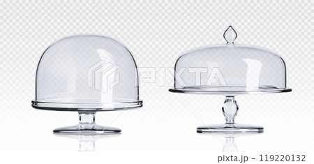 Glass cake stand plate and dome cover. 119220132