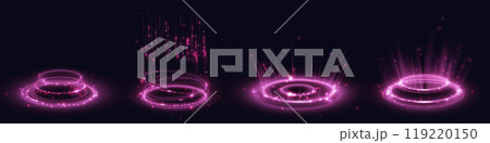 Pink hologram portals set 119220150