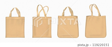 Eco cloth tote bag vector. Fabric shopper mockup 119220151