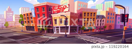 City street landscape with intersection of roads City street landscape with intersection of roads 119220164