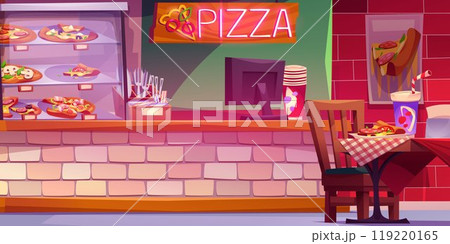 Pizza restaurant interior Pizza restaurant interior 119220165
