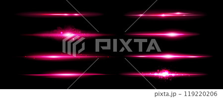 Pink light flare effect with magic lens sparkle 119220206